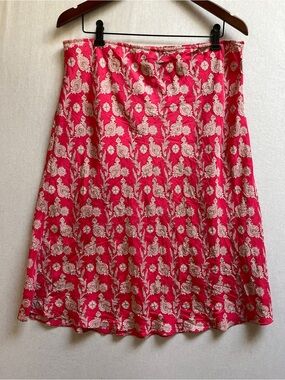 Gap 100% Silk Floral Print A-Line Skirt Sz L
